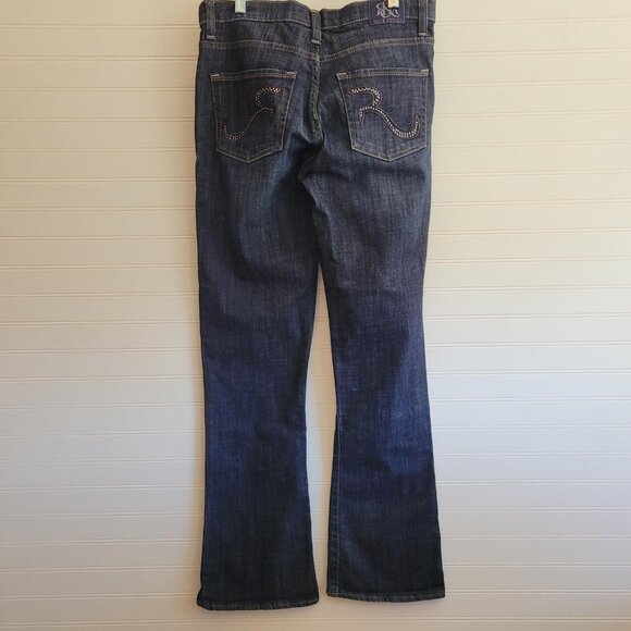 Rock & Republic Jeans Womens Size 10 Kasandra Bootcut Dark Wash Distressed - Picture 6 of 9